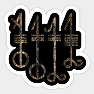 Svefnthorn  symbol - wooden texture Sticker